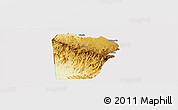 Physical Panoramic Map of Bebieg, cropped outside