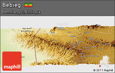 Physical Panoramic Map of Bebieg