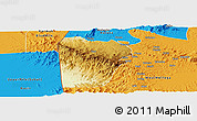 Physical Panoramic Map of Bebieg, political outside
