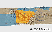 Political Panoramic Map of Bebieg, semi-desaturated