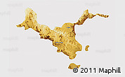Physical 3D Map of Kemashi, cropped outside