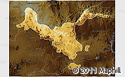 Physical 3D Map of Kemashi, darken
