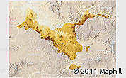 Physical 3D Map of Kemashi, lighten