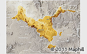 Physical 3D Map of Kemashi, lighten, semi-desaturated