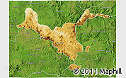 Physical 3D Map of Kemashi, satellite outside