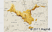 Physical 3D Map of Kemashi, shaded relief outside
