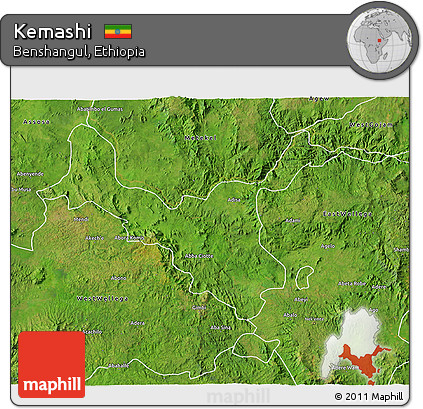 Satellite 3D Map of Kemashi
