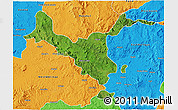 Satellite 3D Map of Kemashi, political outside