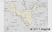 Shaded Relief 3D Map of Kemashi, desaturated