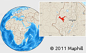 Shaded Relief Location Map of Kemashi