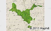 Satellite Map of Kemashi, shaded relief outside