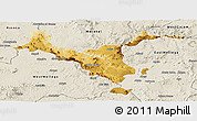Physical Panoramic Map of Kemashi, shaded relief outside