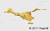 Physical Panoramic Map of Kemashi, single color outside