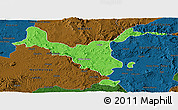 Political Panoramic Map of Kemashi, darken