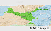 Political Panoramic Map of Kemashi, lighten