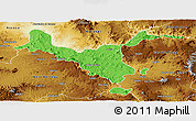Political Panoramic Map of Kemashi, physical outside