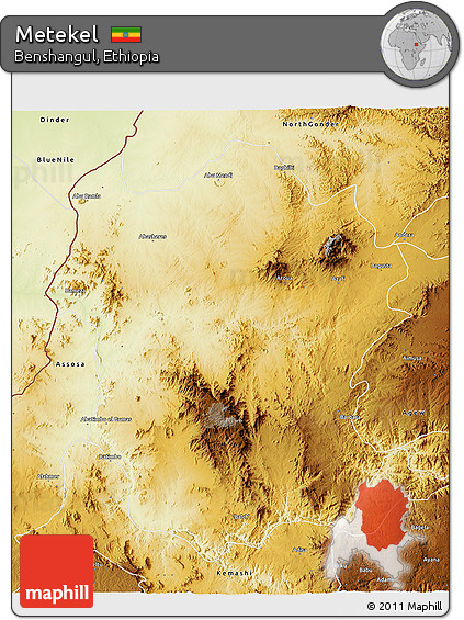 Physical 3D Map of Metekel