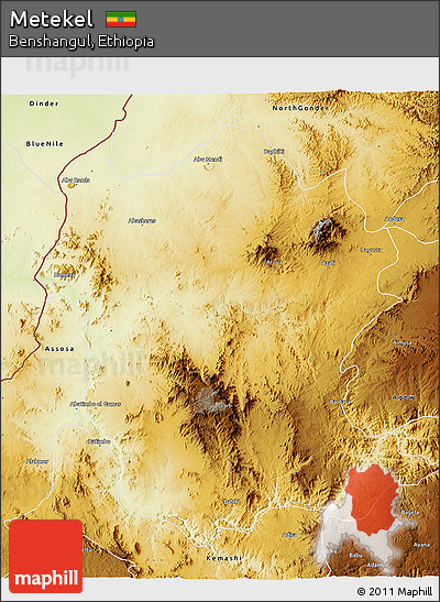 Physical 3D Map of Metekel