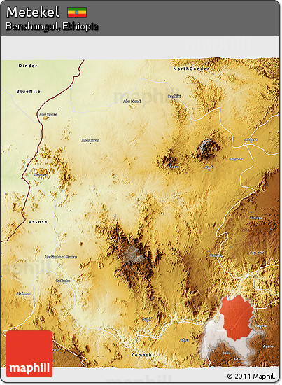 Physical 3D Map of Metekel