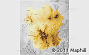 Physical 3D Map of Metekel, lighten, desaturated