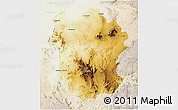 Physical 3D Map of Metekel, lighten