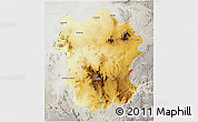 Physical 3D Map of Metekel, lighten, semi-desaturated