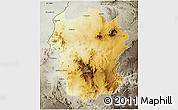 Physical 3D Map of Metekel, semi-desaturated