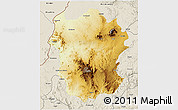 Physical 3D Map of Metekel, shaded relief outside
