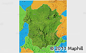 Satellite 3D Map of Metekel, political outside