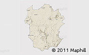 Shaded Relief 3D Map of Metekel, single color outside