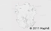 Silver Style 3D Map of Metekel, single color outside