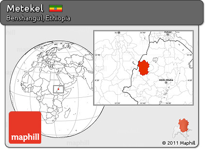 Blank Location Map of Metekel