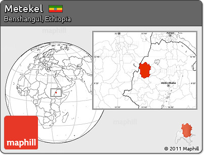 Blank Location Map of Metekel