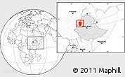 Blank Location Map of Metekel, highlighted country, within the entire country
