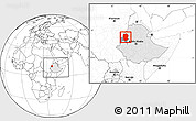 Blank Location Map of Metekel, highlighted country, highlighted parent region, within the entire country