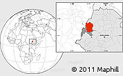 Blank Location Map of Metekel, highlighted country, highlighted parent region