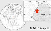 Blank Location Map of Metekel, highlighted country
