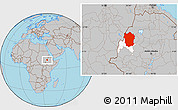 Gray Location Map of Metekel, highlighted parent region