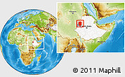 Physical Location Map of Metekel, highlighted country, highlighted parent region, within the entire country