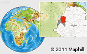 Physical Location Map of Metekel, highlighted country, highlighted parent region