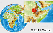 Physical Location Map of Metekel, highlighted parent region, within the entire country