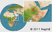 Satellite Location Map of Metekel, within the entire country