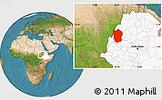 Satellite Location Map of Metekel, highlighted country