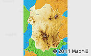 Physical Map of Metekel, political outside