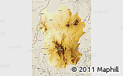 Physical Map of Metekel, shaded relief outside