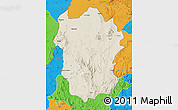 Shaded Relief Map of Metekel, political outside