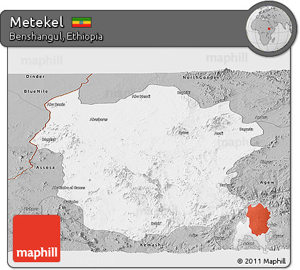 Gray Panoramic Map of Metekel