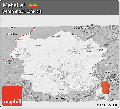Gray Panoramic Map of Metekel
