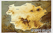 Physical Panoramic Map of Metekel, darken