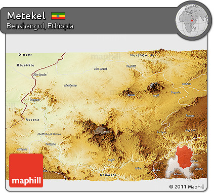 Physical Panoramic Map of Metekel